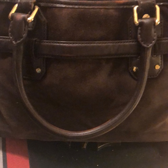 Michael Kors Brown Shoulder Bag / satchel with Gold Accents VINTAGE - Picture 6 of 9